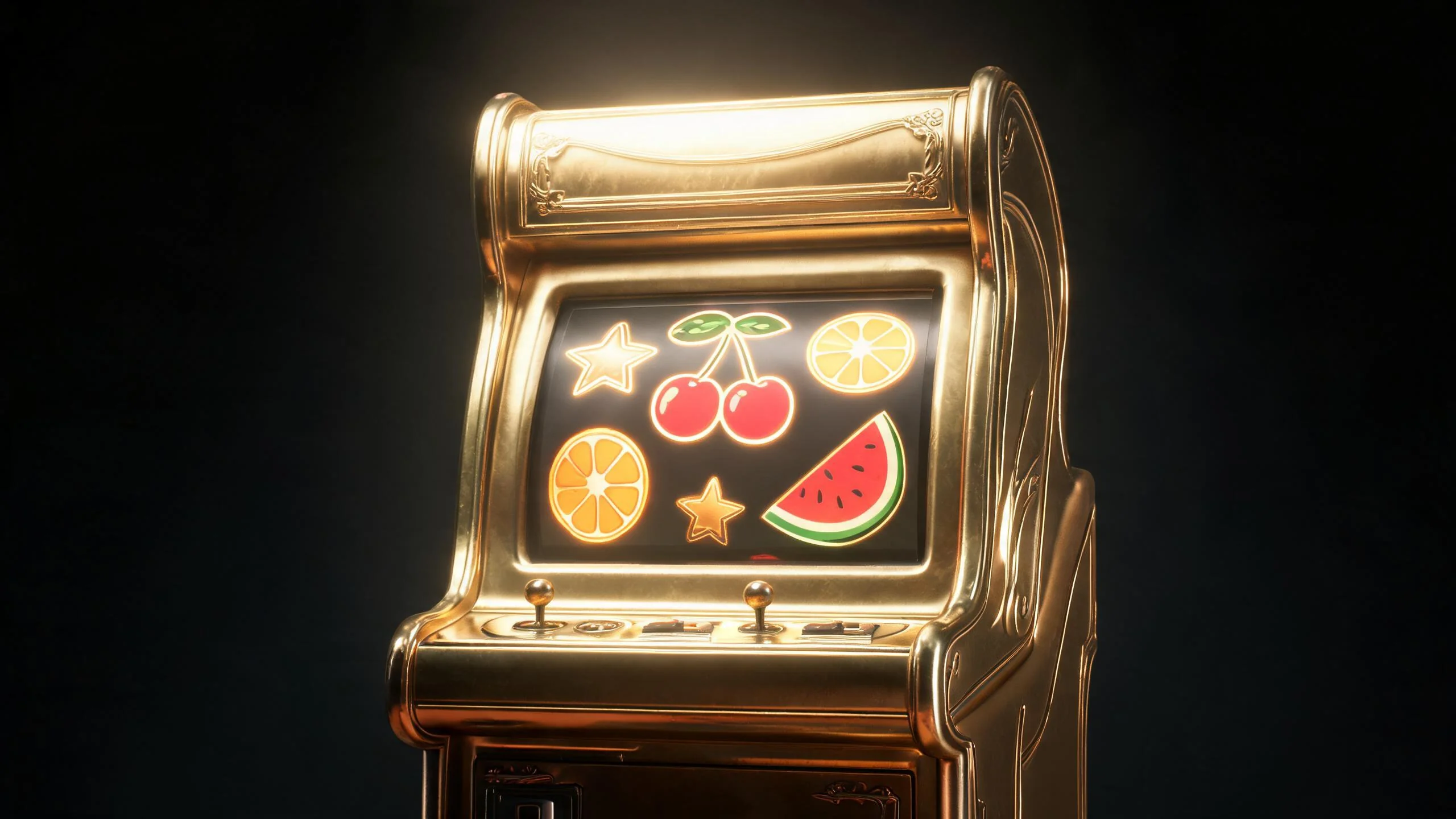 金色華麗老虎機特寫