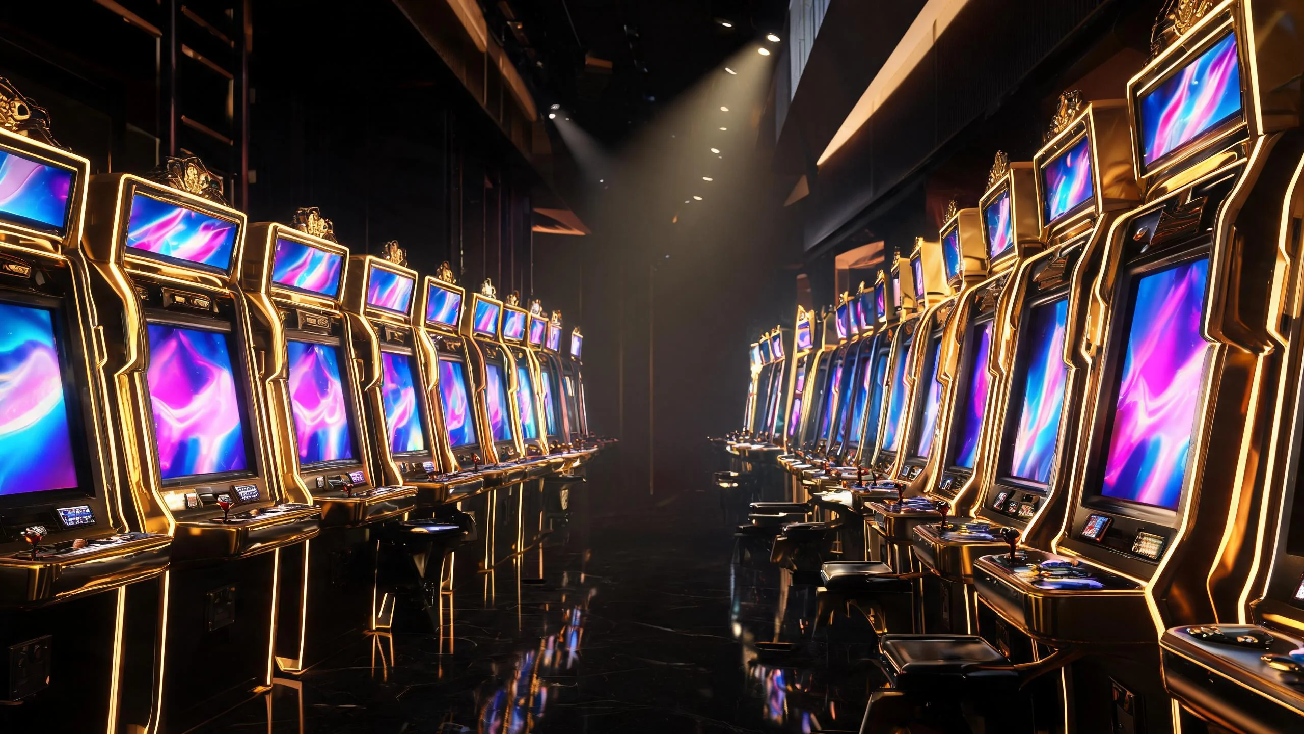 霓虹電子遊戲機台陣列