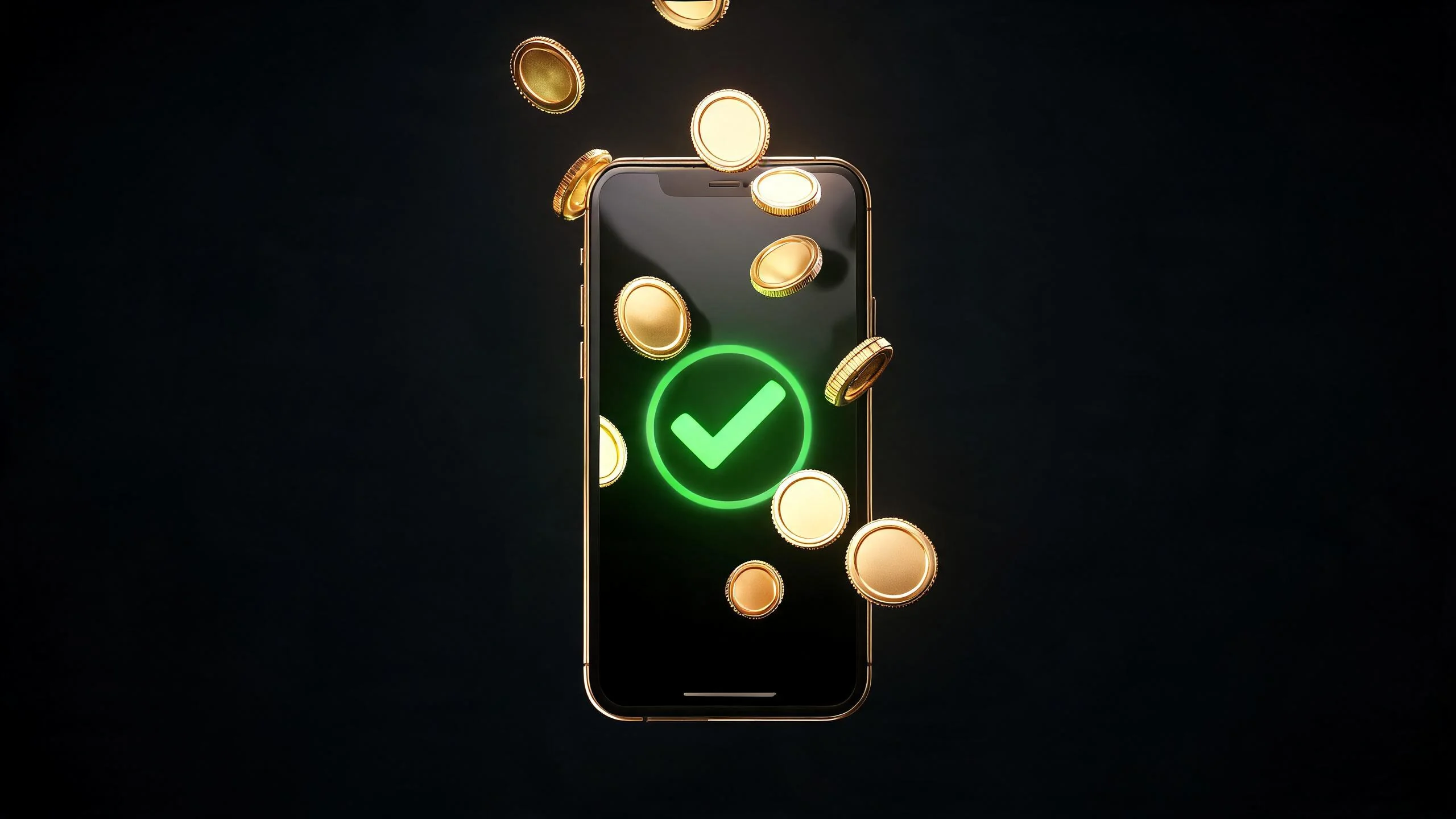 手機顯示出金成功與金幣到帳