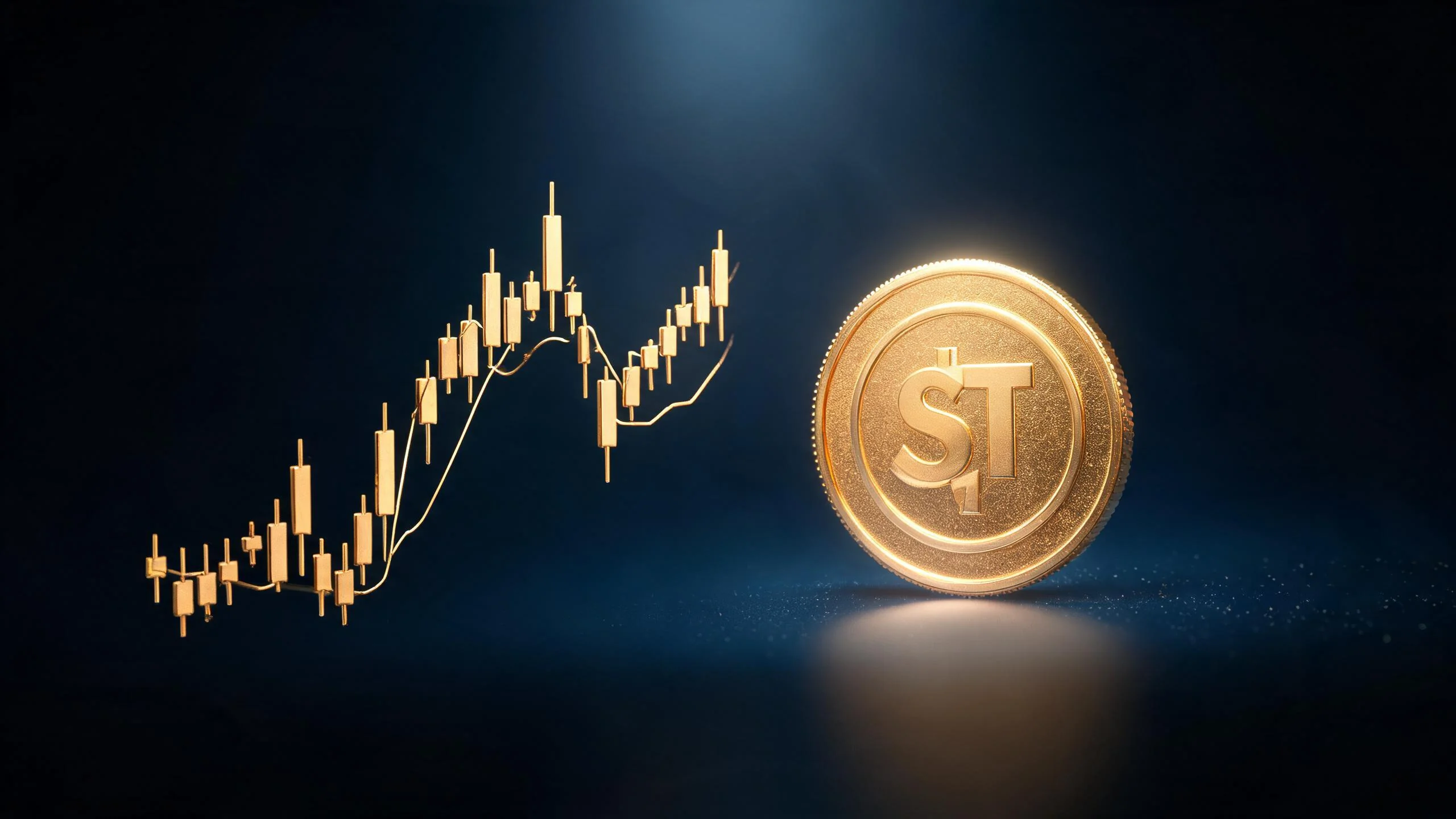 加密貨幣交易所K線圖與USDT金幣